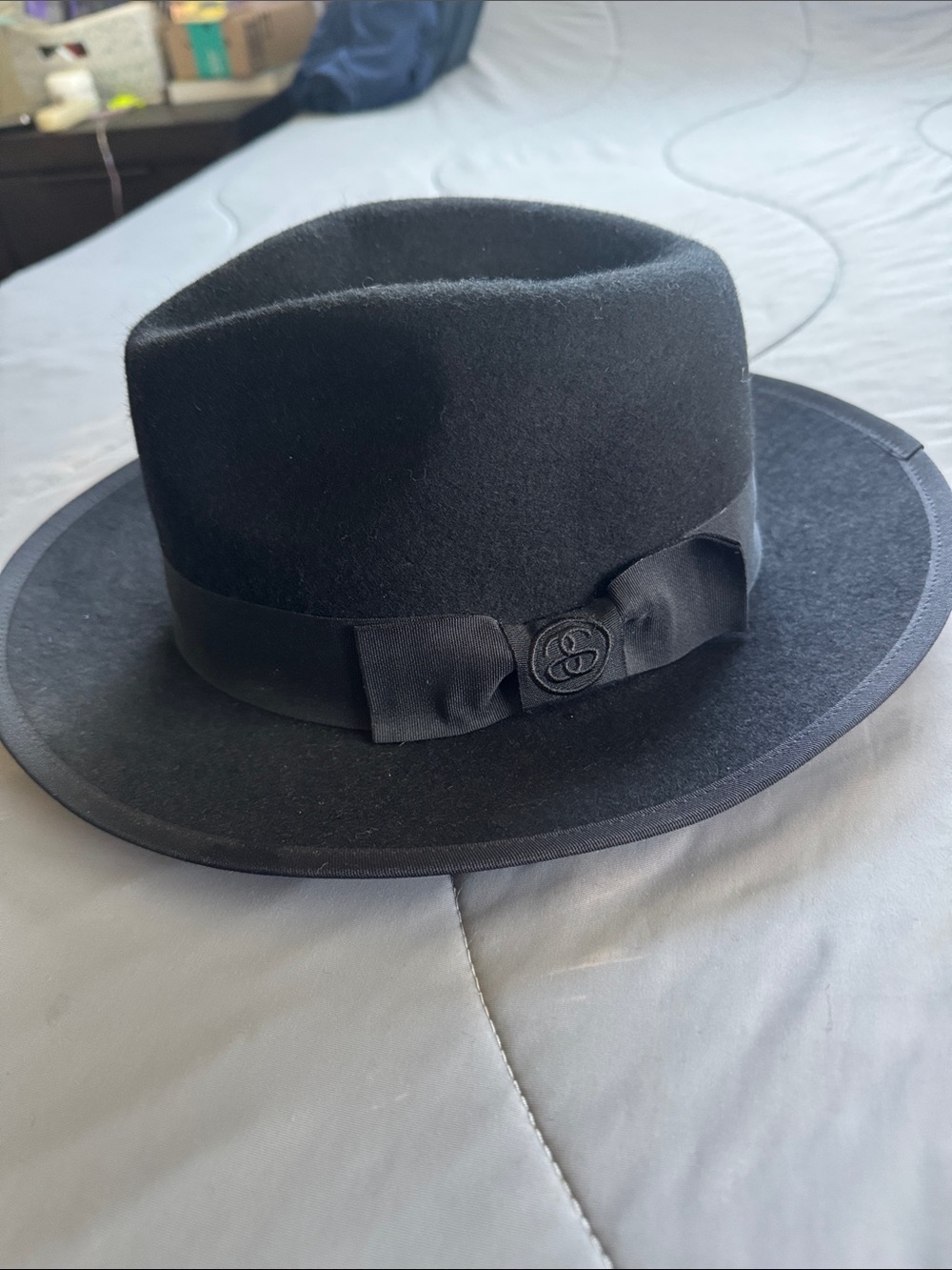 Stussy Black Felt Fedora Hat